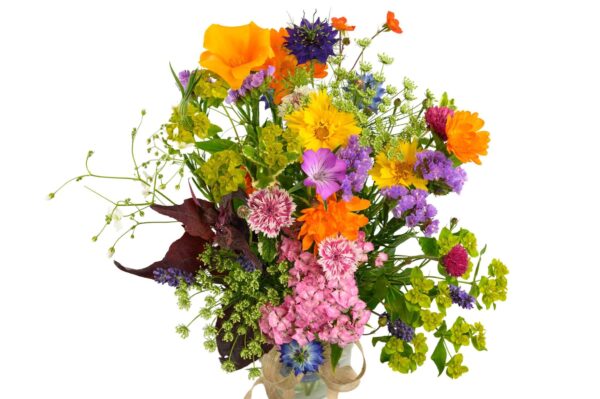 Cornish and English Cut Flowers in a Glass Milk Churn Vase - Image 2
